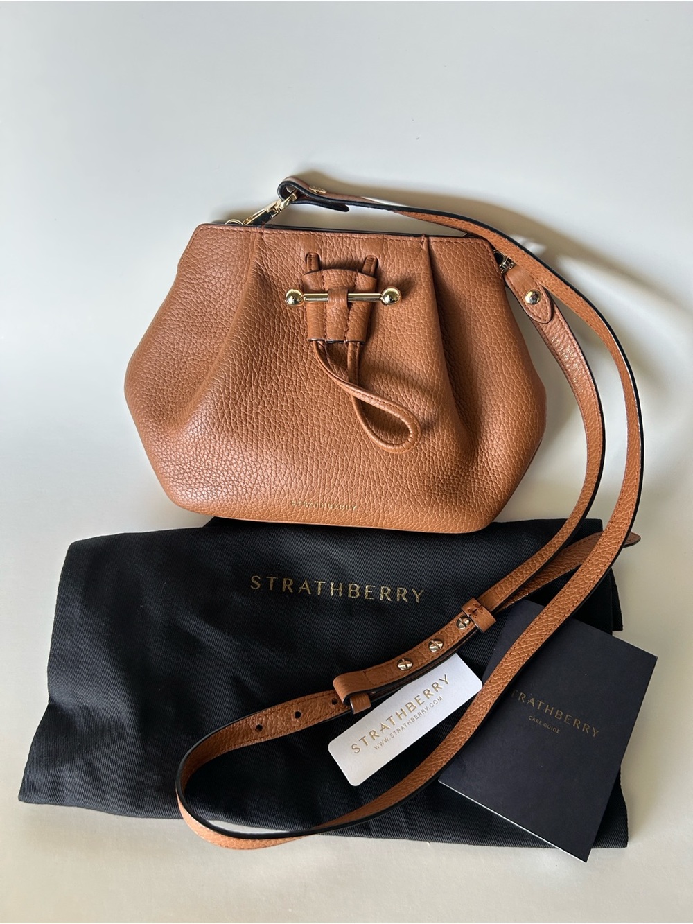 Strathberry Osette Crossbody Grain Tan Parisian Chic Quiet Luxury Leather - Picture 4 of 14